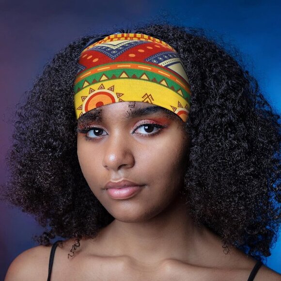 12 Pcs African Headbands Women Chiffon Wide Hair Wraps for Yoga & Sports